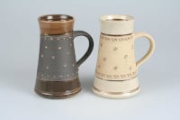 Töpferei Drehwurm Bierkrug gold