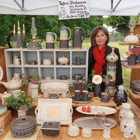 Töpferei Drehwurm Marktstand