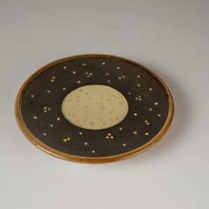 Töpferei Drehwurm Unterteller schwarz gold