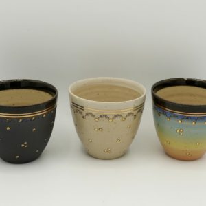 Töpferei Drehwurm Teebecher gold