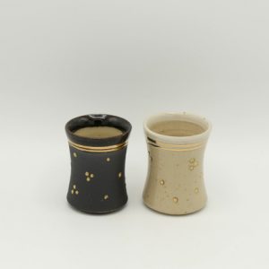 Töpferei Drehwurm Schnapsbecher gold