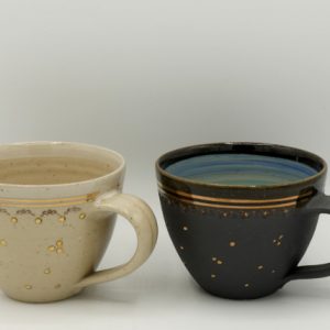 Töpferei Drehwurm Cappuccinotasse gold