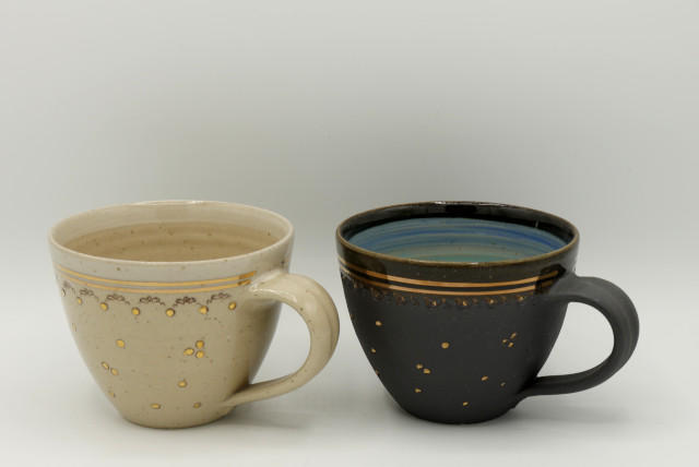 Töpferei Drehwurm Cappuccinotasse gold