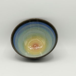 Töpferei Drehwurm Schale regenbogen gold