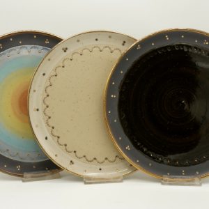 Töpferei Drehwurm Teller gold