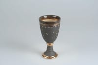 Töpferei Drehwurm Weinkelch Gold